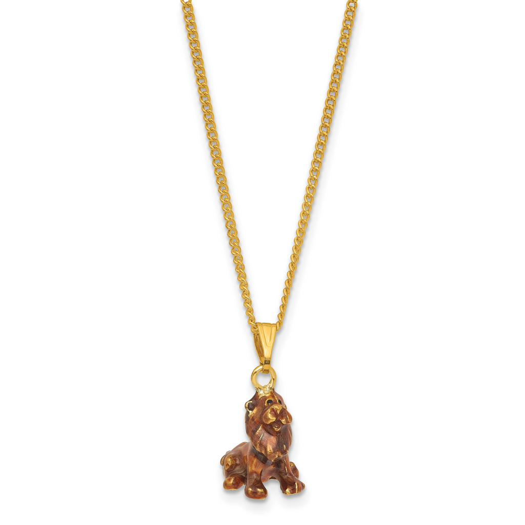 Luxury Giftware by Jere Bejeweled JABARI Lion Trinket Box with Matching 18 inch Necklace