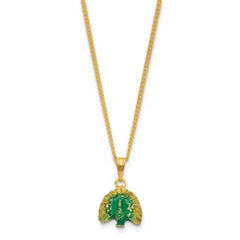 Luxury Giftware by Jere Bejeweled AQUAMARINE Peacock Trinket Box with Matching 18 inch Necklace