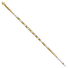 14k 3 carat Lab Grown Diamond VS/SI+ G+ Complete Round Bezel Set 7 inch Tennis Bracelet