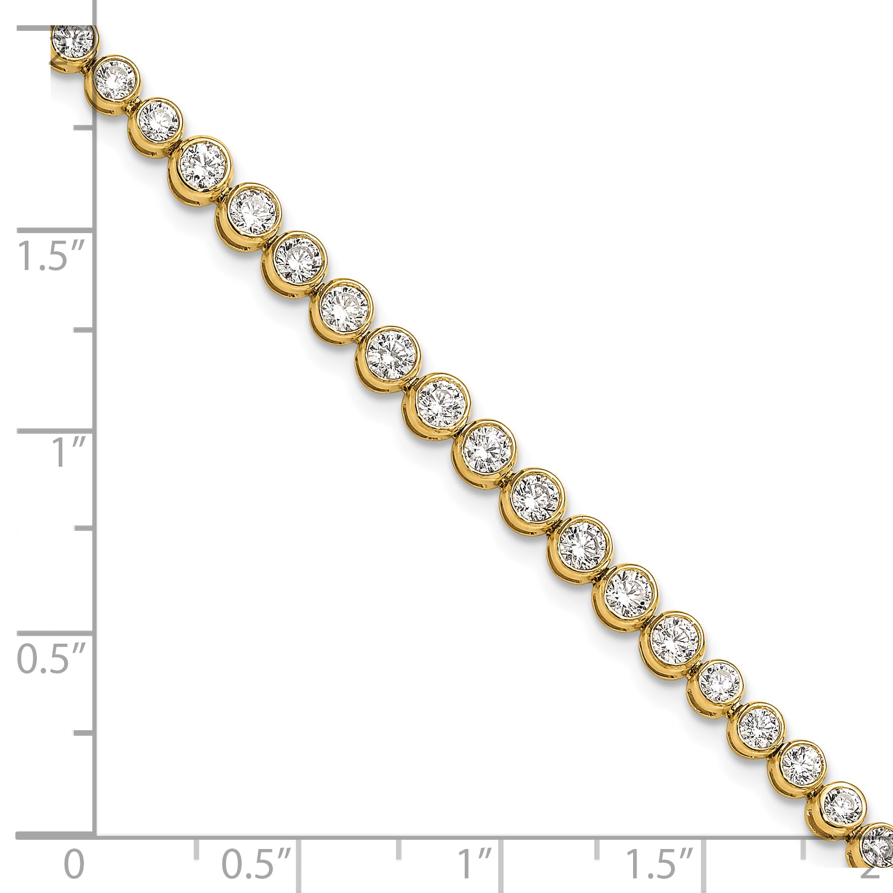 14k 3 carat Lab Grown Diamond VS/SI+ G+ Complete Round Bezel Set 7 inch Tennis Bracelet