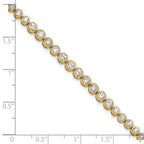 14k 3 carat Lab Grown Diamond VS/SI+ G+ Complete Round Bezel Set 7 inch Tennis Bracelet