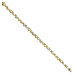 14k 5 carat Lab Grown Diamond VS/SI+ G+ Complete Round Bezel Set 7 inch Tennis Bracelet