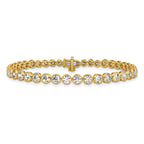 14k 5 carat Lab Grown Diamond VS/SI+ G+ Complete Round Bezel Set 7 inch Tennis Bracelet