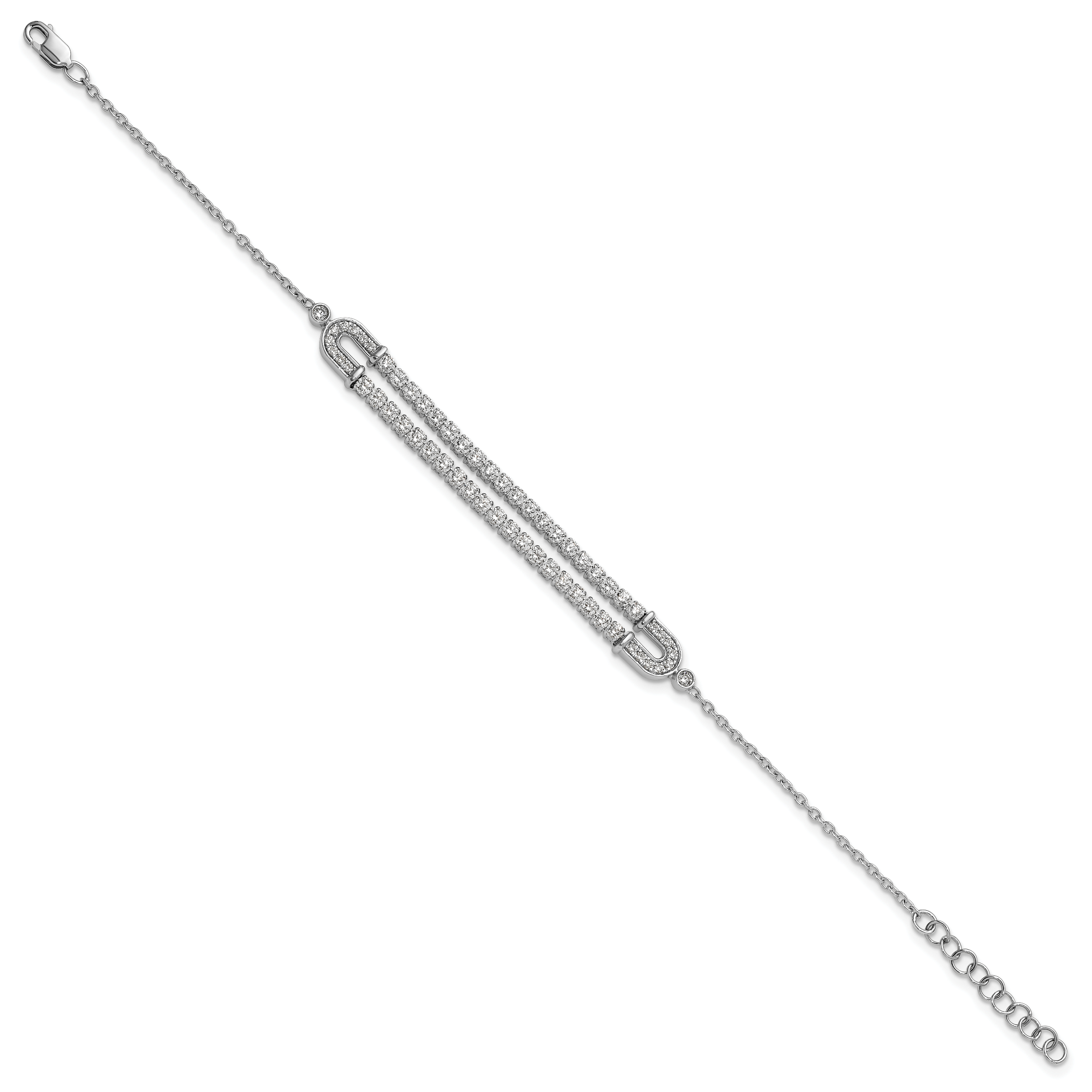 14k White Gold 2 carat Lab Grown Diamond VS/SI+ G+ 6.5 inch with 1 inch extention Bracelet Secondary image