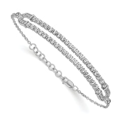 14k White Gold 2 carat Lab Grown Diamond VS/SI+ G+ 6.5 inch with 1 inch extention Bracelet
