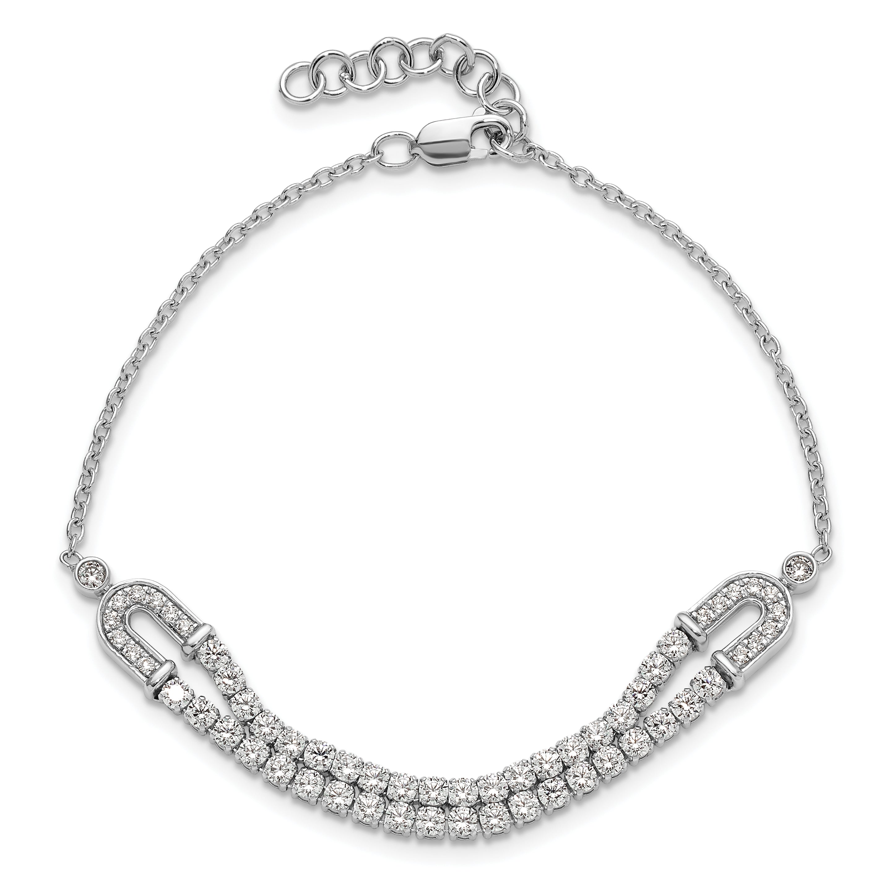 14k White Gold 2 carat Lab Grown Diamond VS/SI+ G+ 6.5 inch with 1 inch extention Bracelet