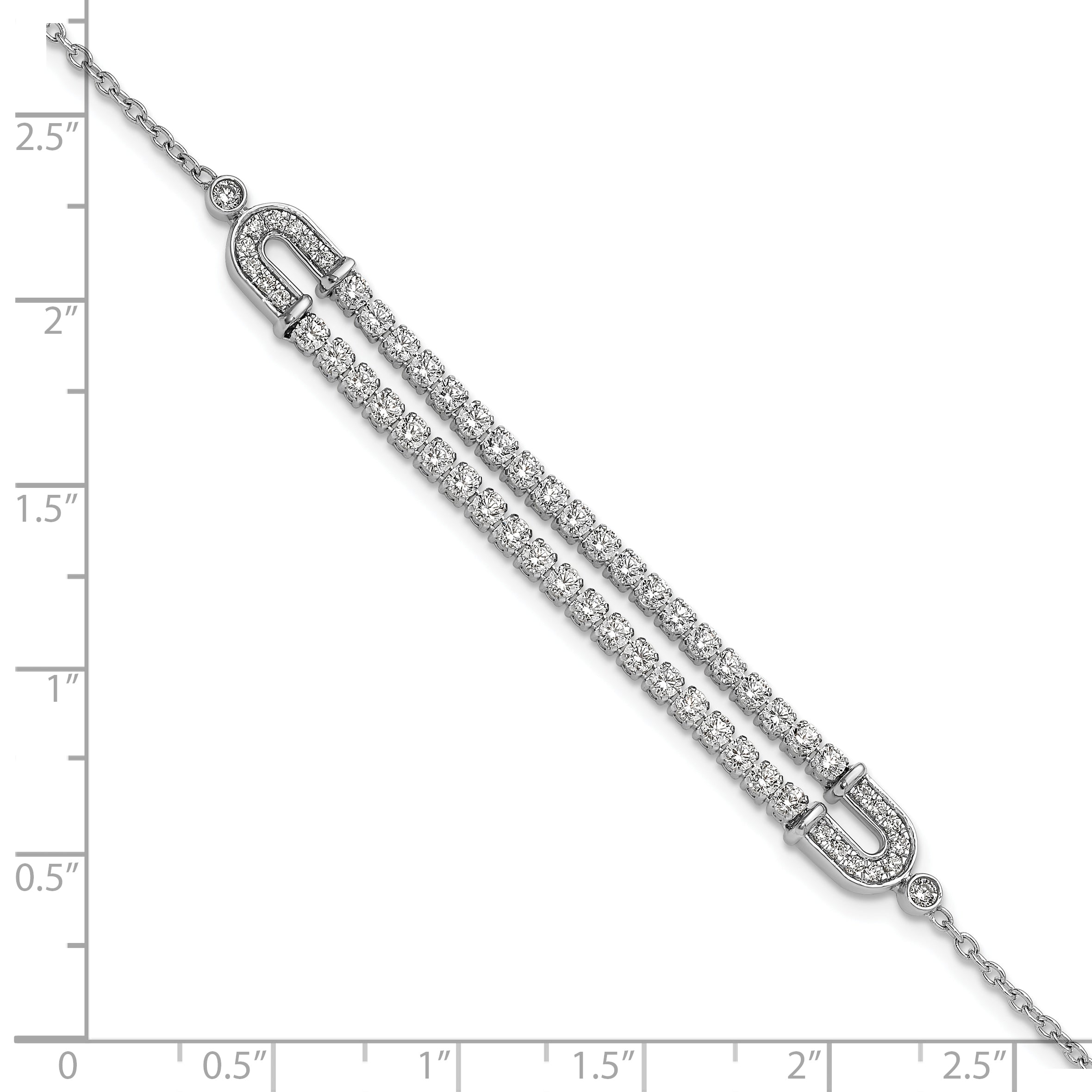 14k White Gold 2 carat Lab Grown Diamond VS/SI+ G+ 6.5 inch with 1 inch extention Bracelet