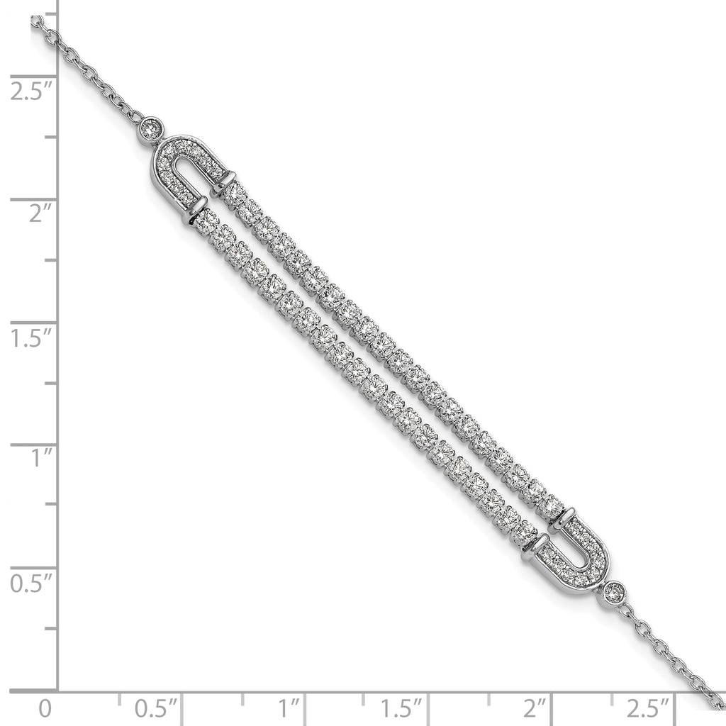 14k White Gold 2 carat Lab Grown Diamond VS/SI+ G+ 6.5 inch with 1 inch extention Bracelet