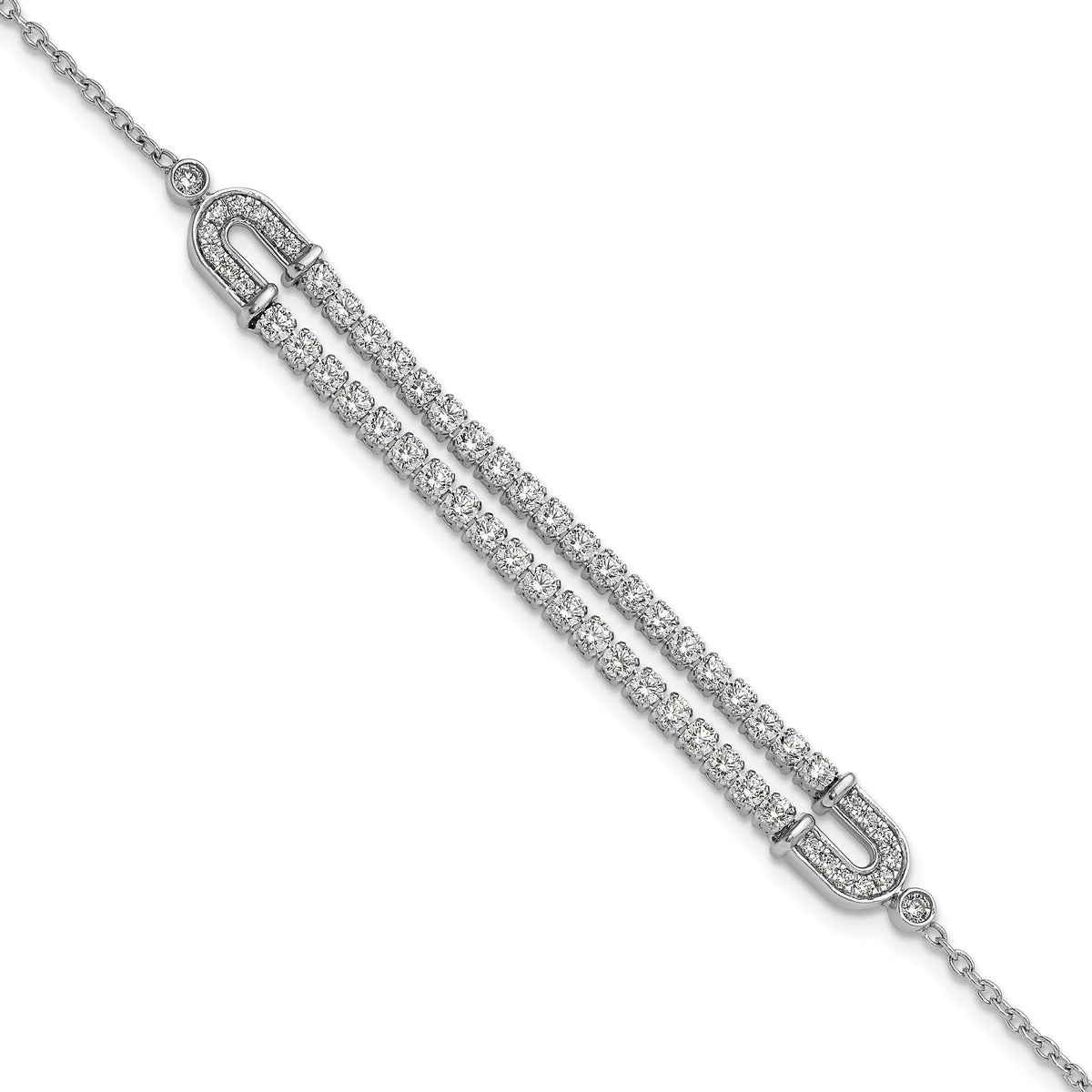 Lab-Grown Diamond Bracelet in 14K White Gold, 7.35mm (2 ct. tw.), 6.5 Inch - Sophia Jewelers Main image