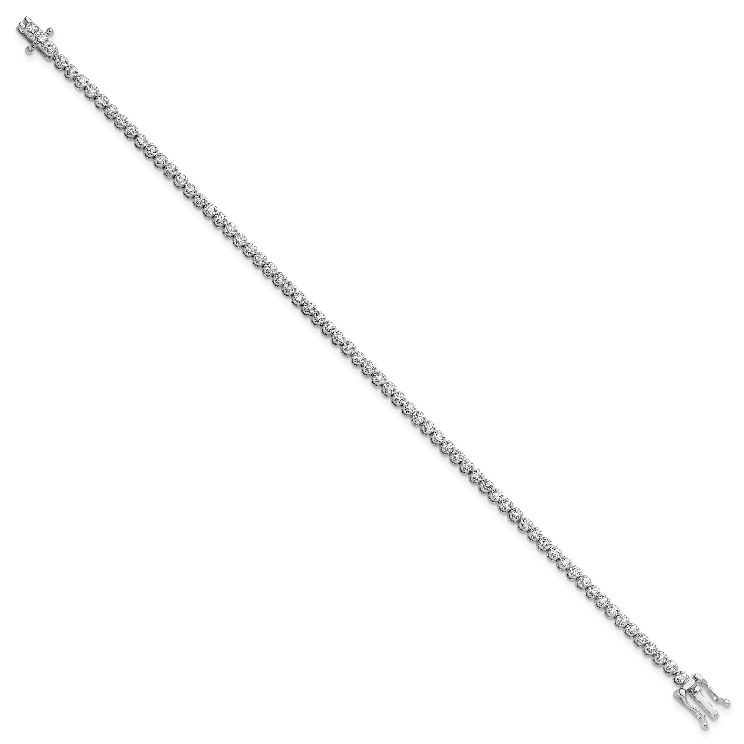 14k White Gold 1 carat Lab Grown Diamond VS/SI+ G+ Round Tennis Bracelet