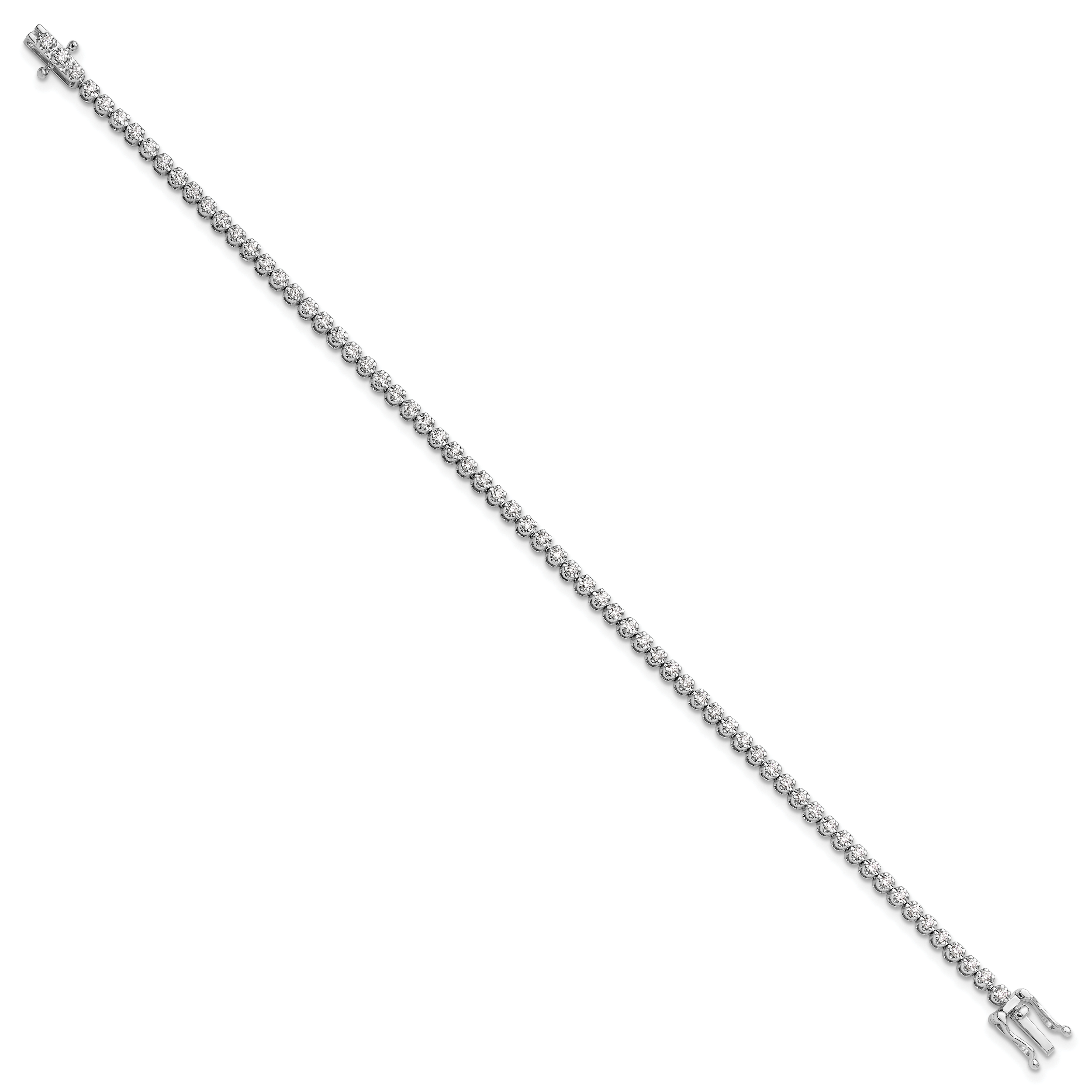 14k White Gold 1 carat Lab Grown Diamond VS/SI+ G+ Round Tennis Bracelet