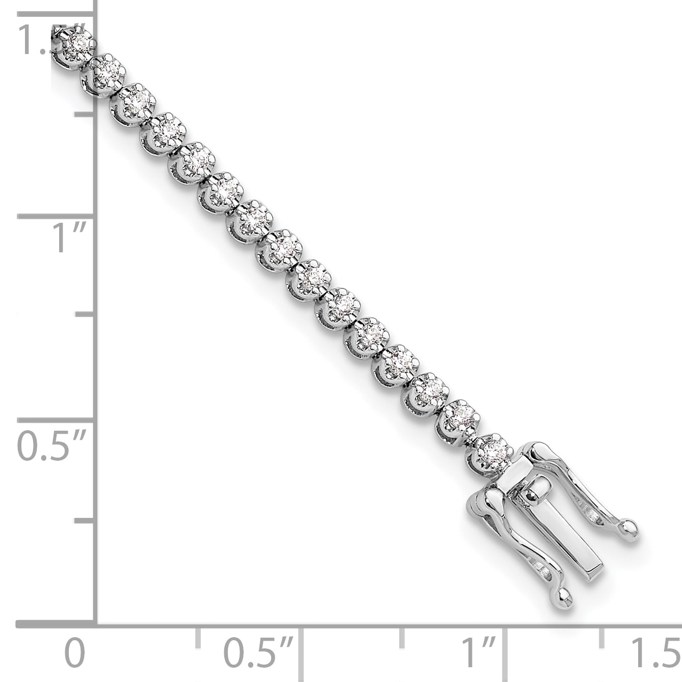 14k White Gold 1 carat Lab Grown Diamond VS/SI+ G+ Round Tennis Bracelet
