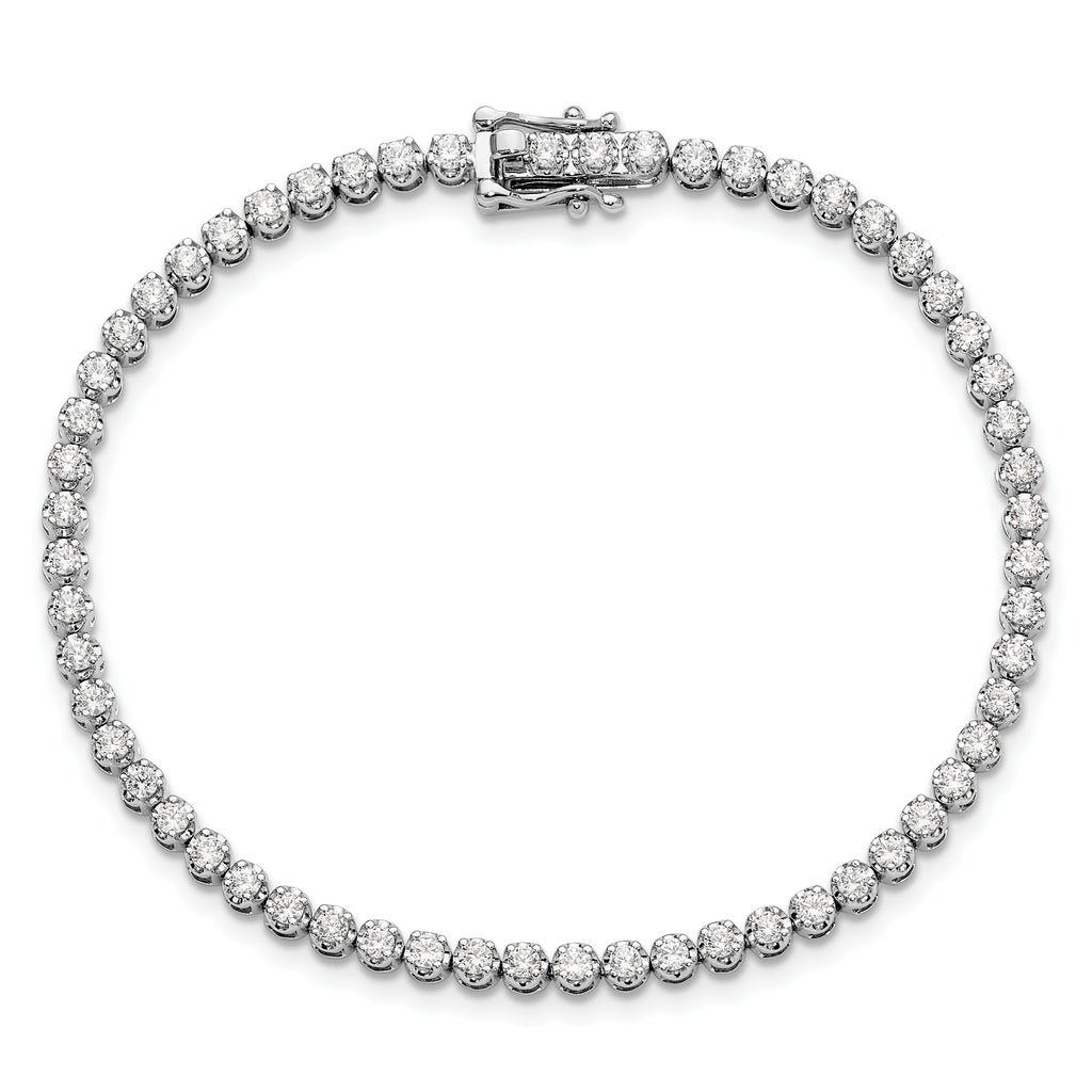 14k White Gold 2 carat Lab Grown Diamond VS/SI+ G+ Round Tennis Bracelet
