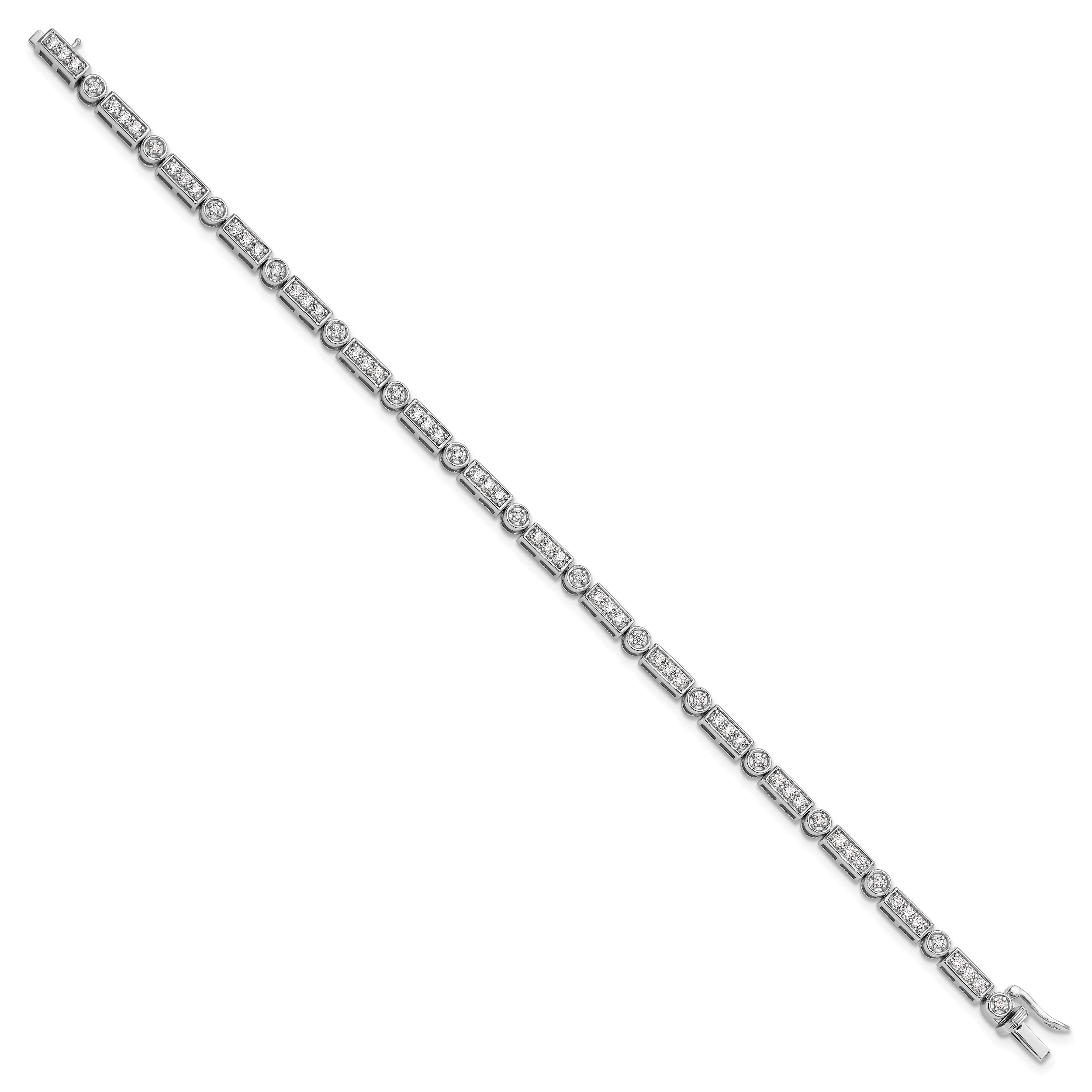14k White Gold 1 3/8 carat Lab Grown Diamond VS/SI+ G+ 7 inch Bracelet Secondary image