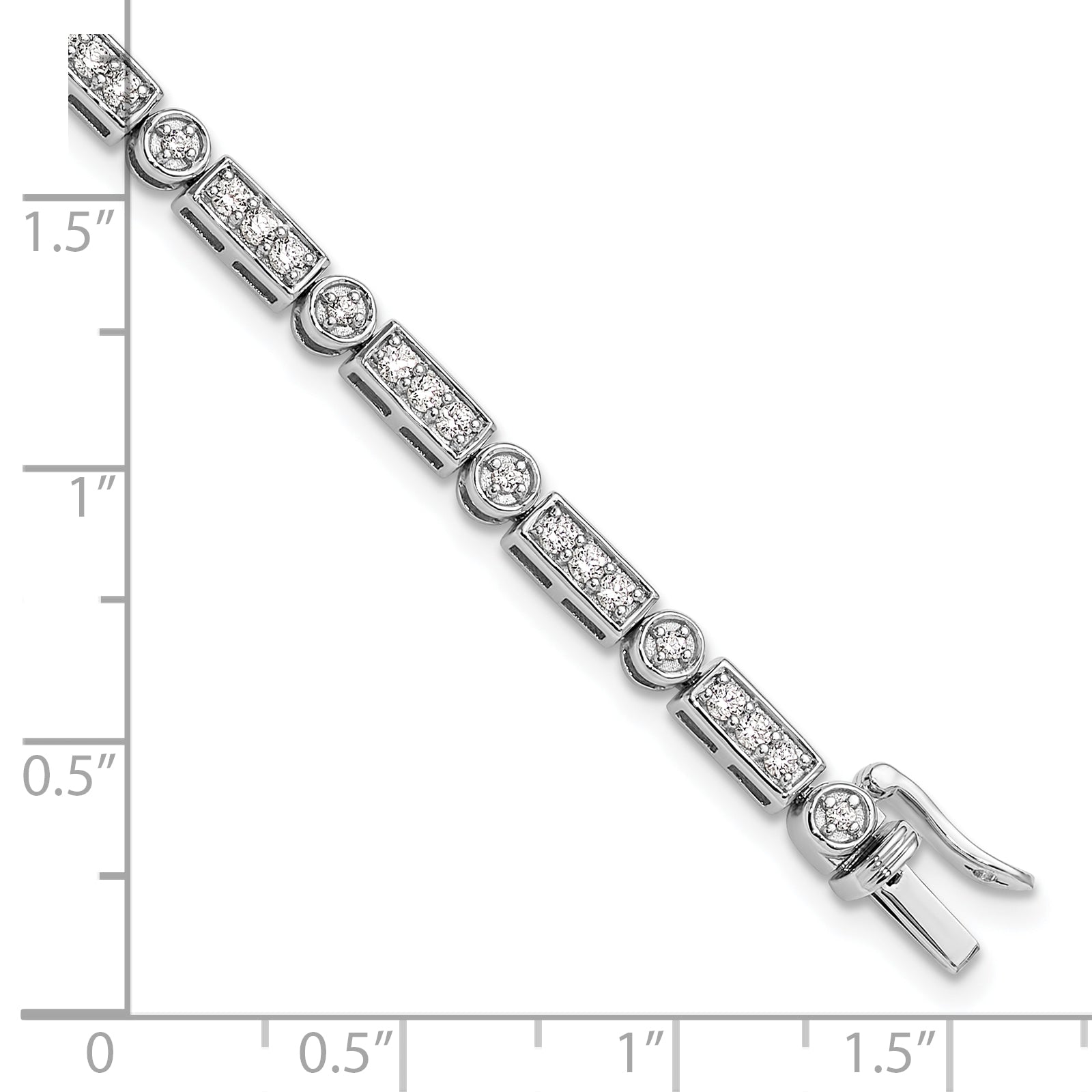 14k White Gold 1 3/8 carat Lab Grown Diamond VS/SI+ G+ 7 inch Bracelet