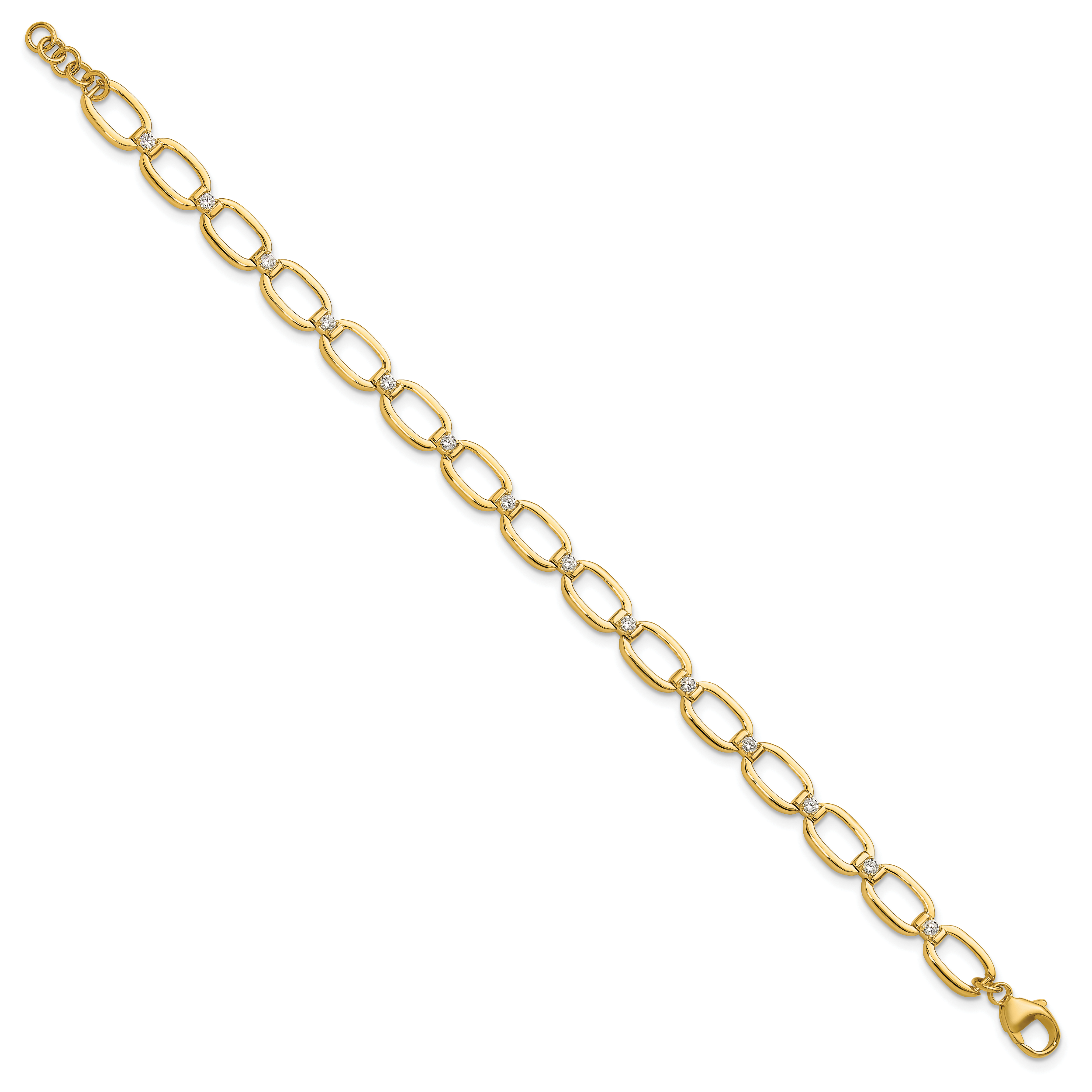 14k 1/2 carat Lab Grown Diamond VS/SI+ G+ Oval Link 6.75 inch with .25 inch extention Bracelet Secondary image