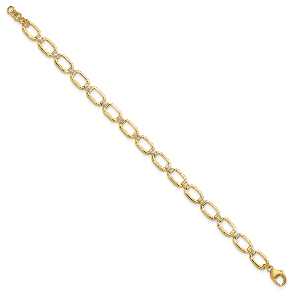 14k 1/2 carat Lab Grown Diamond VS/SI+ G+ Oval Link 6.75 inch with .25 inch extention Bracelet