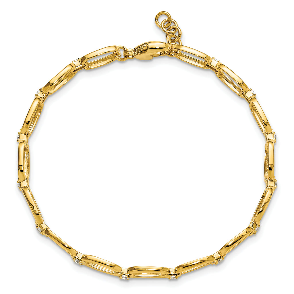 14k 1/2 carat Lab Grown Diamond VS/SI+ G+ Oval Link 6.75 inch with .25 inch extention Bracelet