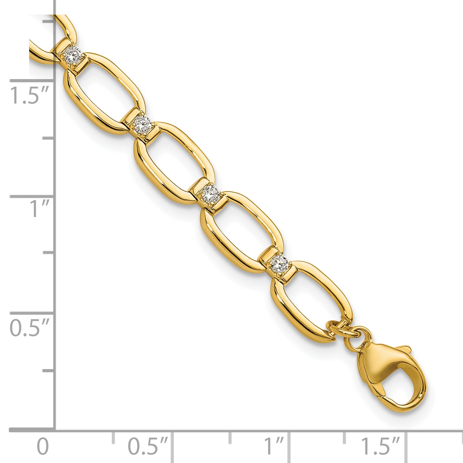 14k 1/2 carat Lab Grown Diamond VS/SI+ G+ Oval Link 6.75 inch with .25 inch extention Bracelet