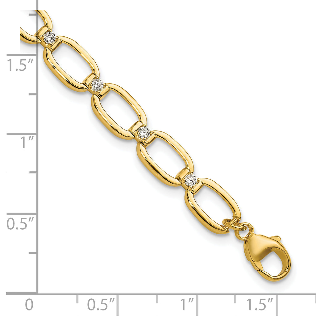 14k 1/2 carat Lab Grown Diamond VS/SI+ G+ Oval Link 6.75 inch with .25 inch extention Bracelet