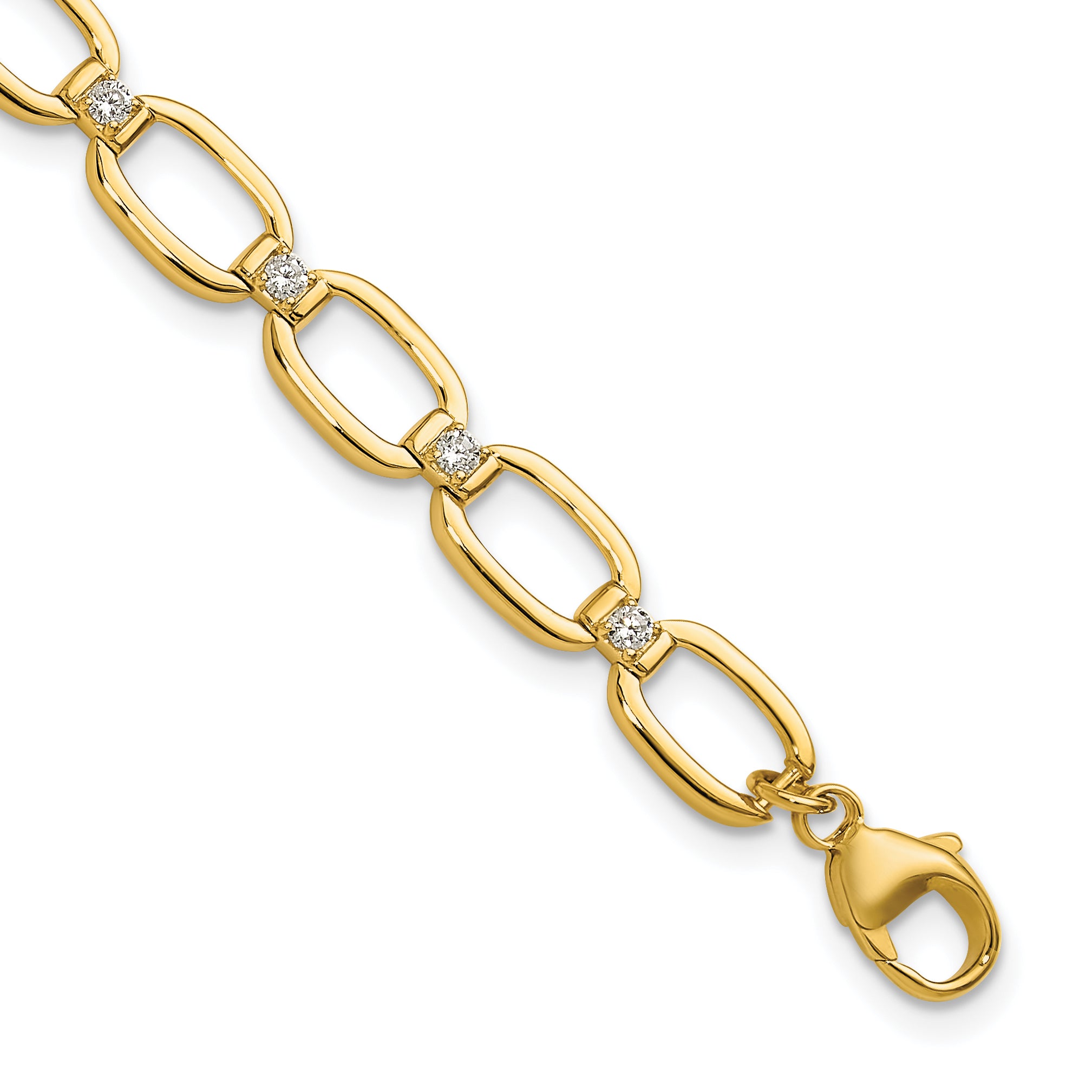 14k 1/2 carat Lab Grown Diamond VS/SI+ G+ Oval Link 6.75 inch with .25 inch extention Bracelet