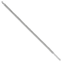 14k White Gold 2 7/8 carat Lab Grown Diamond VS/SI+ G+ Double Strand 7 inch with 1 inch extention Bracelet
