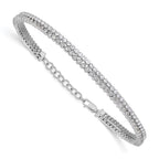 14k White Gold 2 7/8 carat Lab Grown Diamond VS/SI+ G+ Double Strand 7 inch with 1 inch extention Bracelet