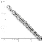 14k White Gold 2 7/8 carat Lab Grown Diamond VS/SI+ G+ Double Strand 7 inch with 1 inch extention Bracelet