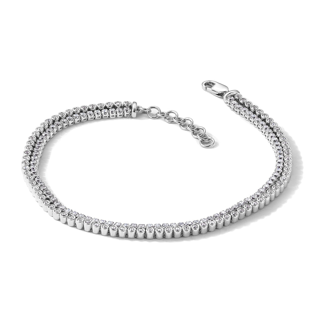 Lab-Grown Diamond Bracelet in 14K White Gold (2 7/8 ct. tw.), 7 Inch - Sophia Jewelers