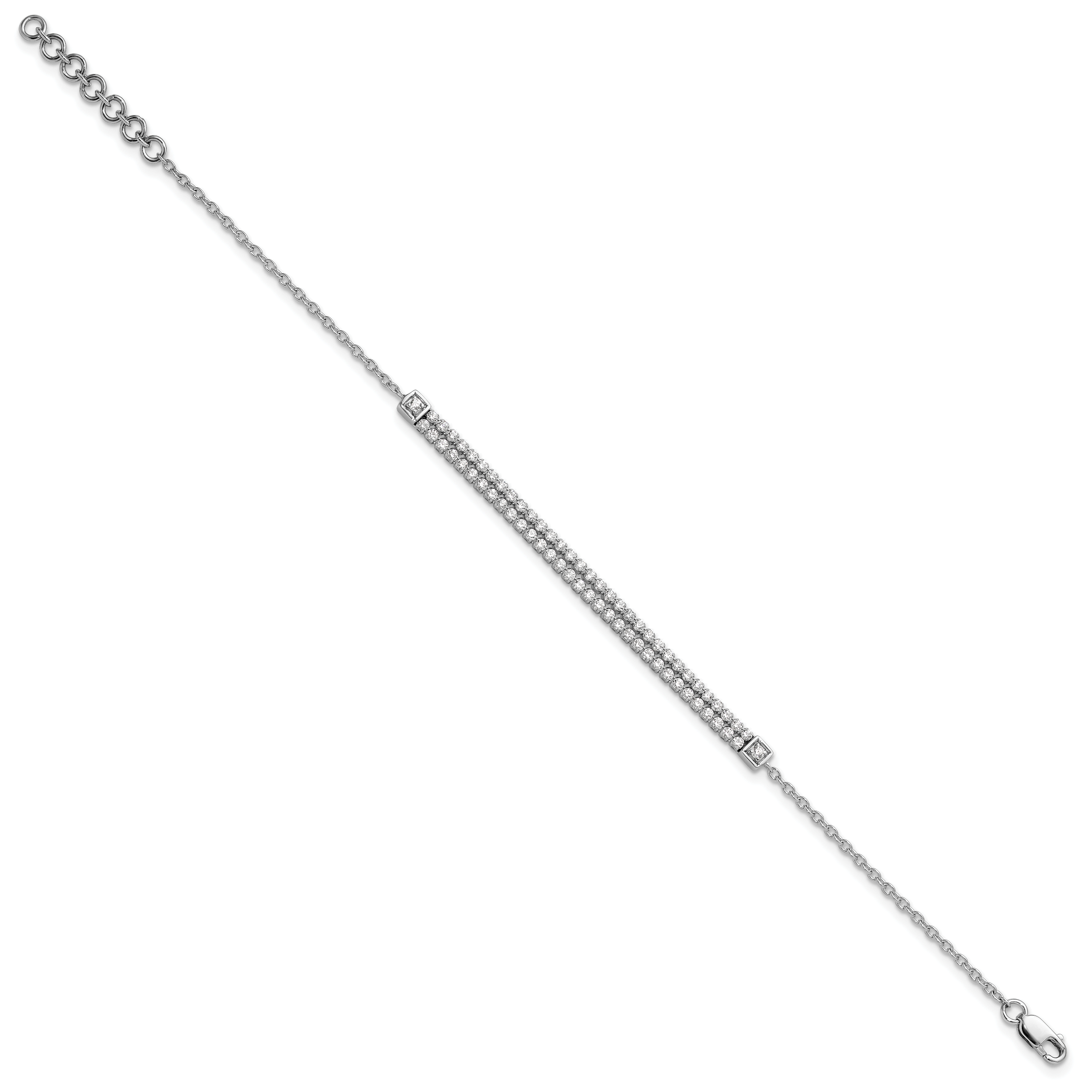 14k White Gold 1 carat Lab Grown Diamond VS/SI+ G+ 6.5 inch with 1 inch extention Bracelet Secondary image