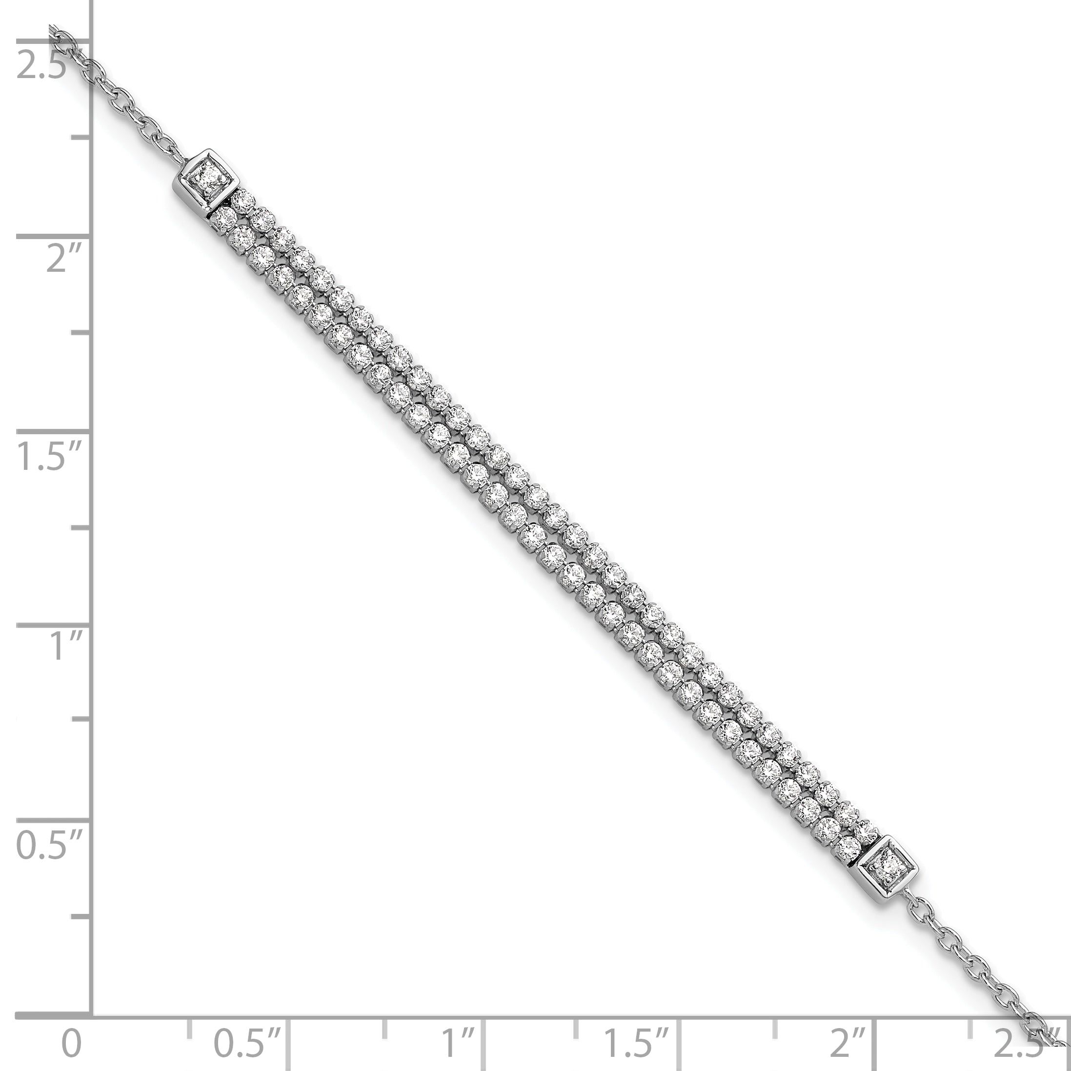 14k White Gold 1 carat Lab Grown Diamond VS/SI+ G+ 6.5 inch with 1 inch extention Bracelet