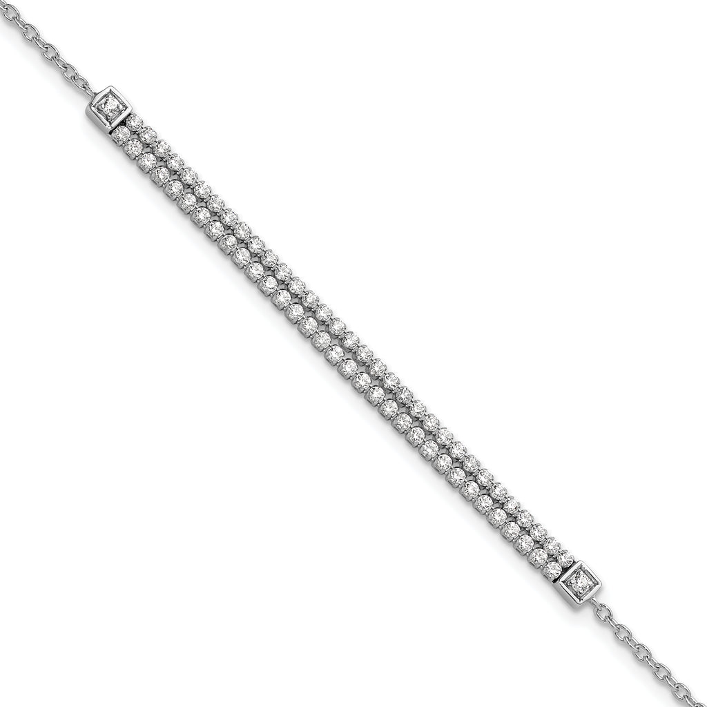 14k White Gold 1 carat Lab Grown Diamond VS/SI+ G+ 6.5 inch with 1 inch extention Bracelet