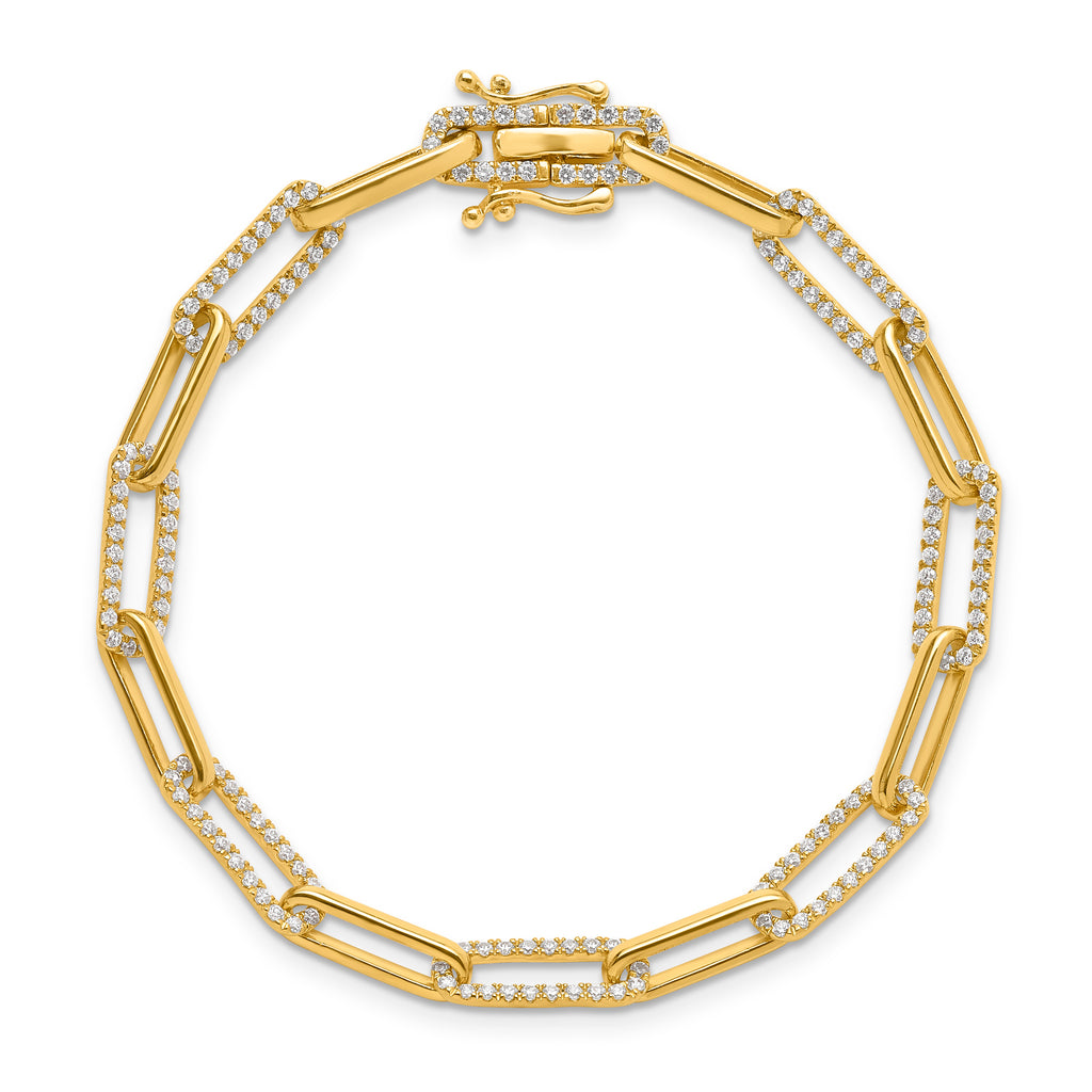 14k 1 3/8 carat Lab Grown Diamond VS/SI+ G+ Fashion Link Bracelet