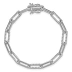 14k White Gold 1 3/8 carat Lab Grown Diamond VS/SI+ G+ Complete Fashion Link Bracelet - Sophia Jewelers