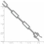 14K White Gold Polished Complete 1.4 carat Diamond Paperclip Link 7 inch Bracelet - Sophia Jewelers