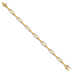 14K Polished Complete 1.4 carat Diamond Paperclip Link 7 inch Bracelet