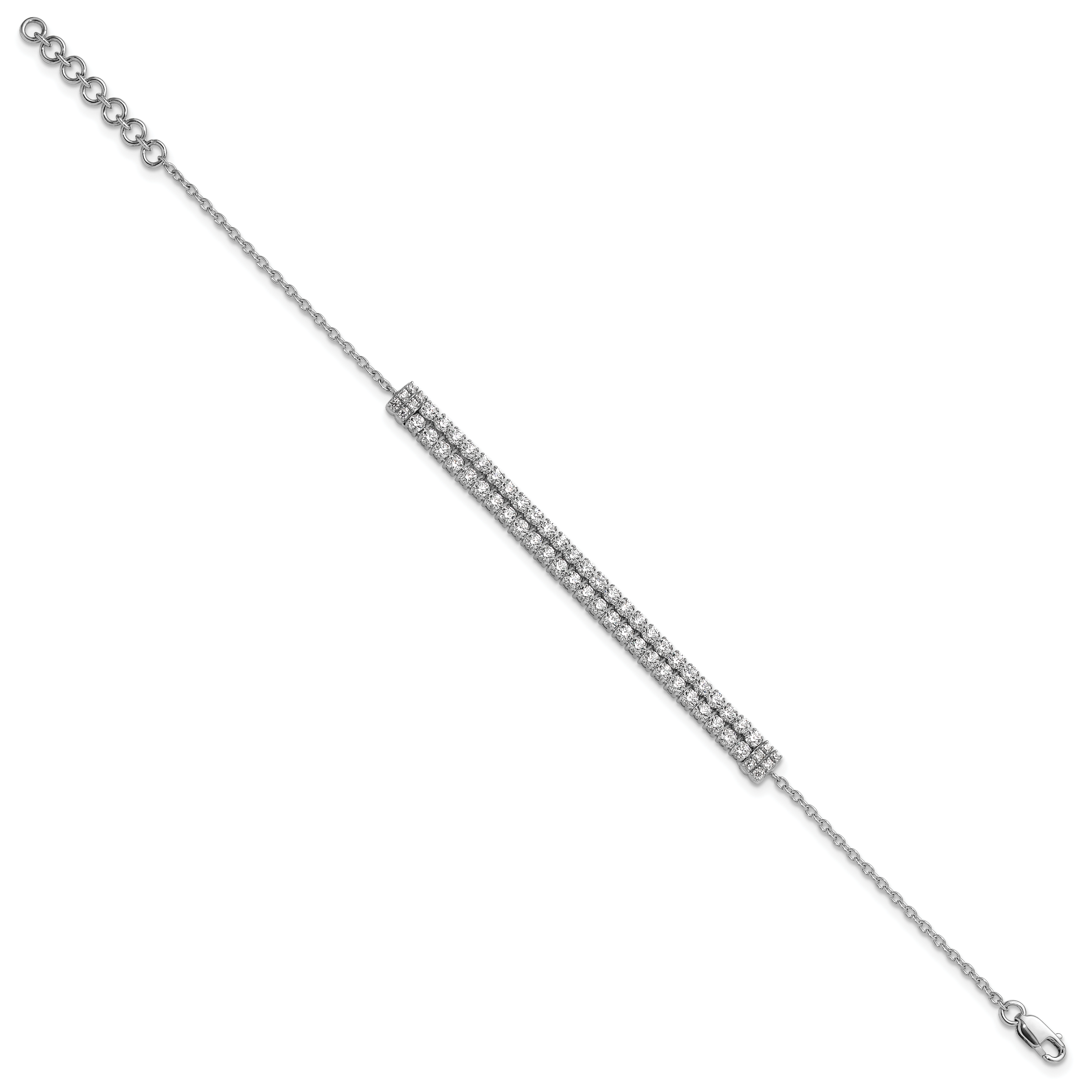14k White Gold 2 3/8 carat Lab Grown Diamond VS/SI+ G+ 6.5 inch with 1 inch extention Bracelet