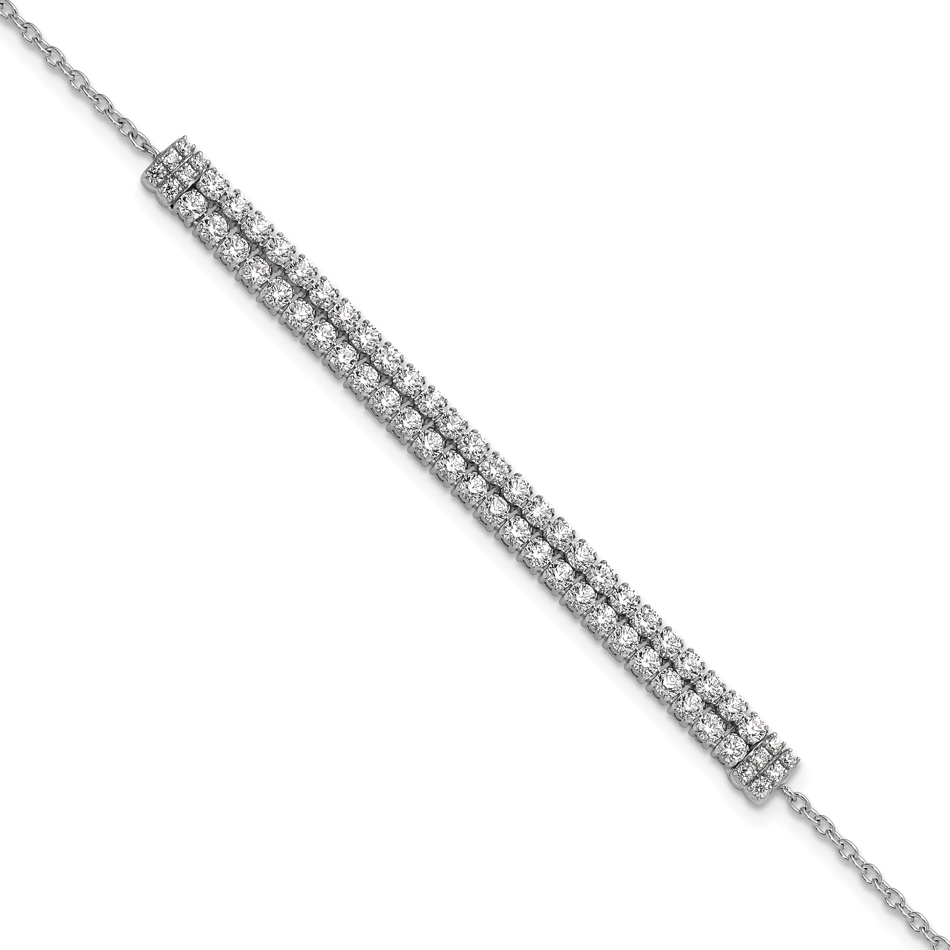 14k White Gold 2 3/8 carat Lab Grown Diamond VS/SI+ G+ 6.5 inch with 1 inch extention Bracelet Main image