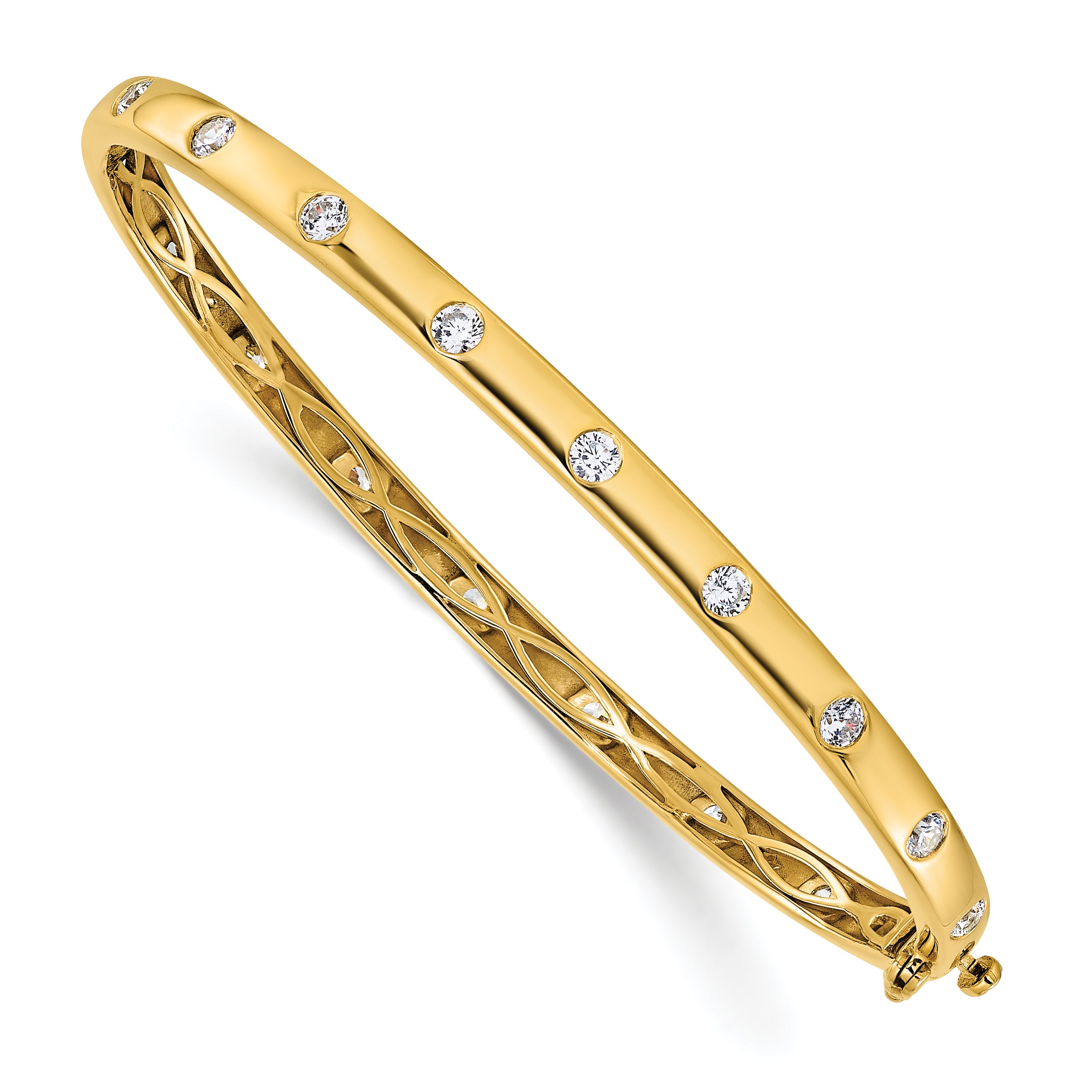 14k 3/4 carat Lab Grown Diamond VS/SI+ G+ Complete Bangle Bracelet