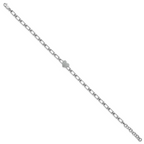 14K White Gold Polished Complete 1/6 carat Diamond Heart Cluster Fancy Link 7 inch Bracelet with 1 inch Extender