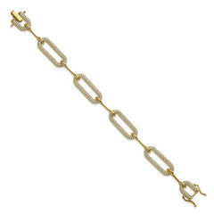 14k 3 1/4 carat Lab Grown Diamond VS/SI+ G+ Fashion Link Bracelet
