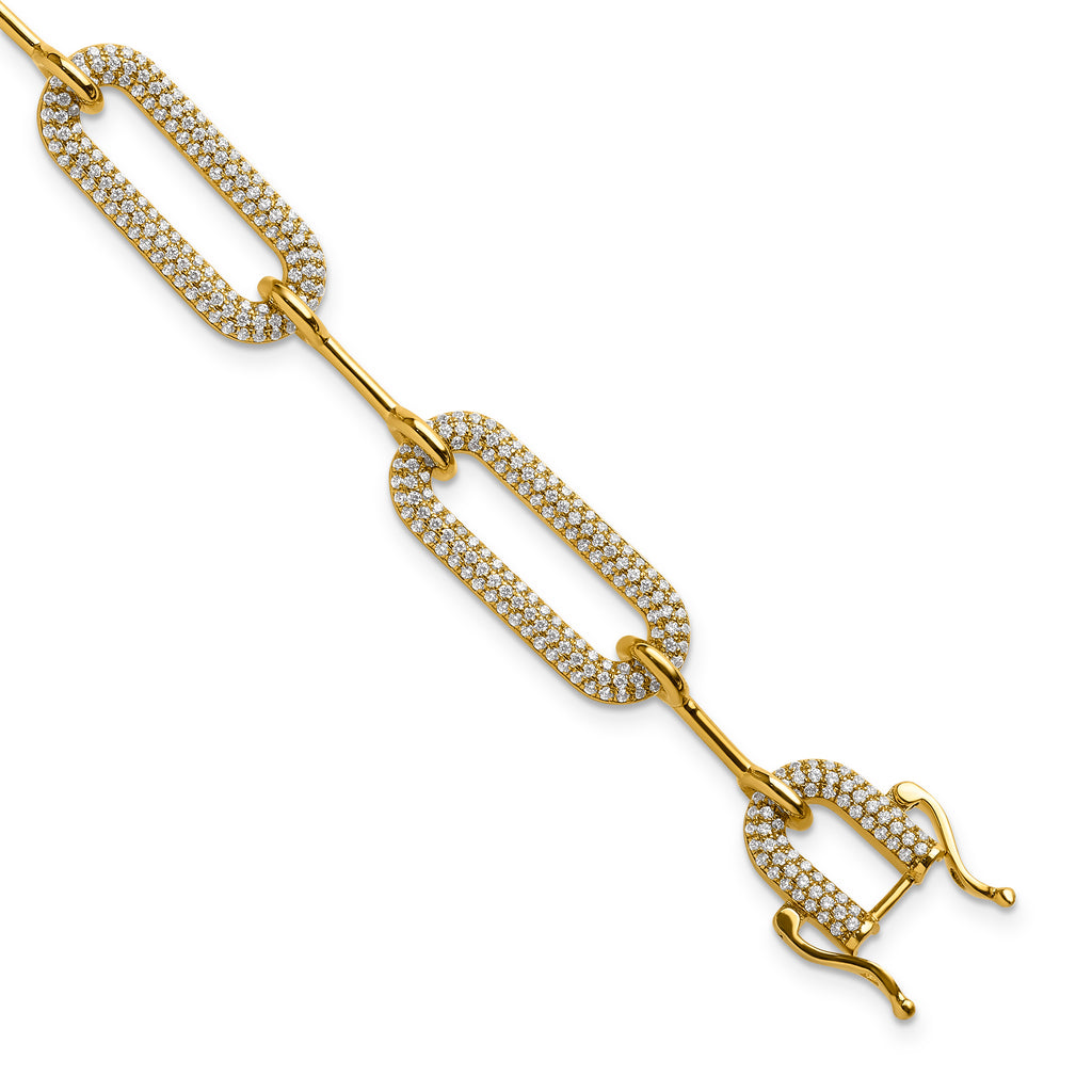 14k 3 1/4 carat Lab Grown Diamond VS/SI+ G+ Fashion Link Bracelet