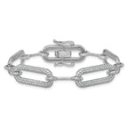 14k White Gold 3 1/4 carat Lab Grown Diamond VS/SI+ G+ Fashion Link Bracelet