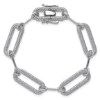 14k White Gold 3 1/4 carat Lab Grown Diamond VS/SI+ G+ Fashion Link Bracelet
