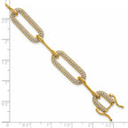 14K Polished Complete 3.25 carat Diamond Paperclip Link 7 inch Bracelet