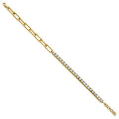 14k 3 3/4 carat Lab Grown Diamond VS/SI+ G+ Half Paperclip 7 inch with 1 inch exension Bracelet