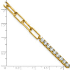 14k 3 3/4 carat Lab Grown Diamond VS/SI+ G+ Half Paperclip 7 inch with 1 inch exension Bracelet