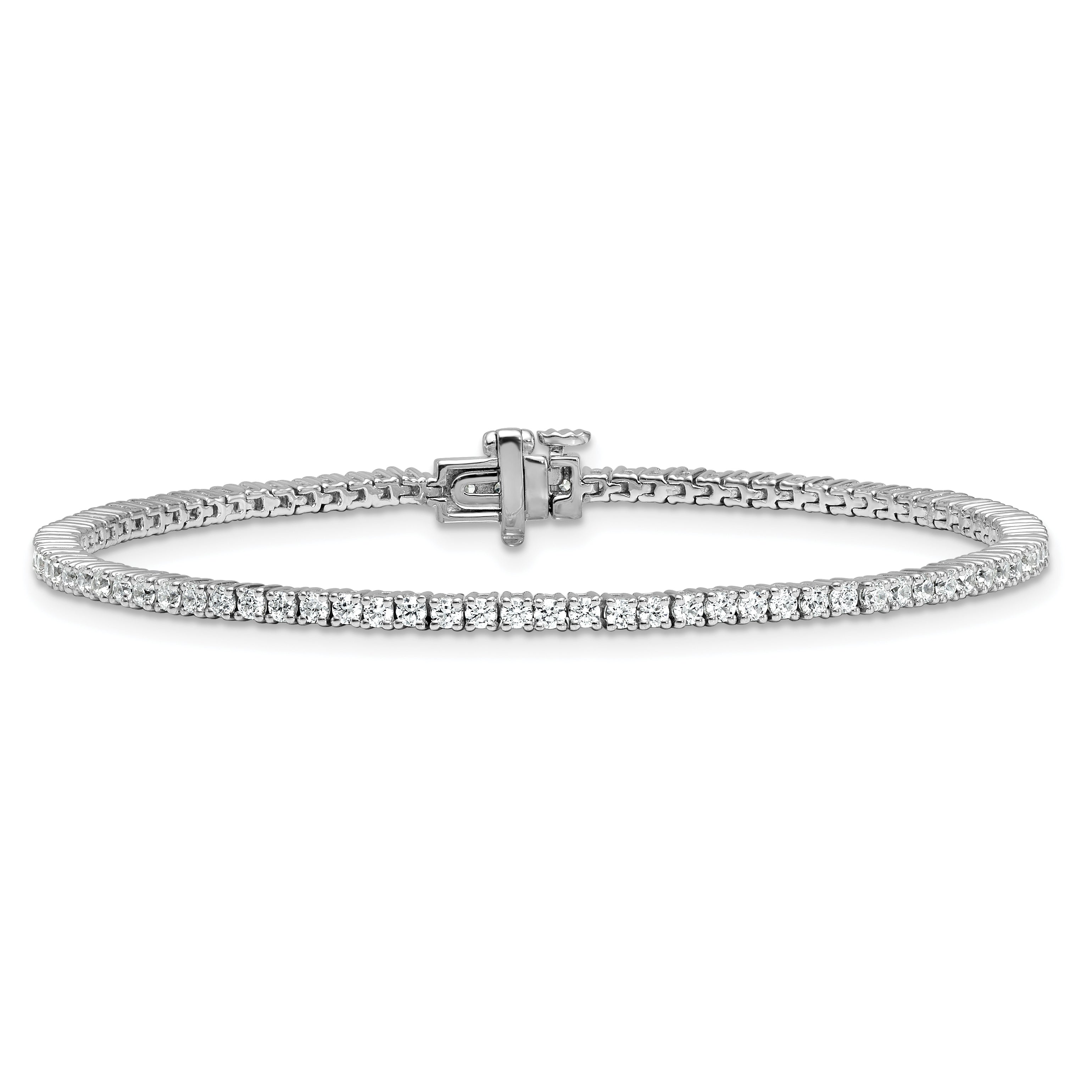 14k White Gold  2 carat Lab Grown Diamond VS+ F+ Complete Tennis Bracelet - Sophia Jewelers