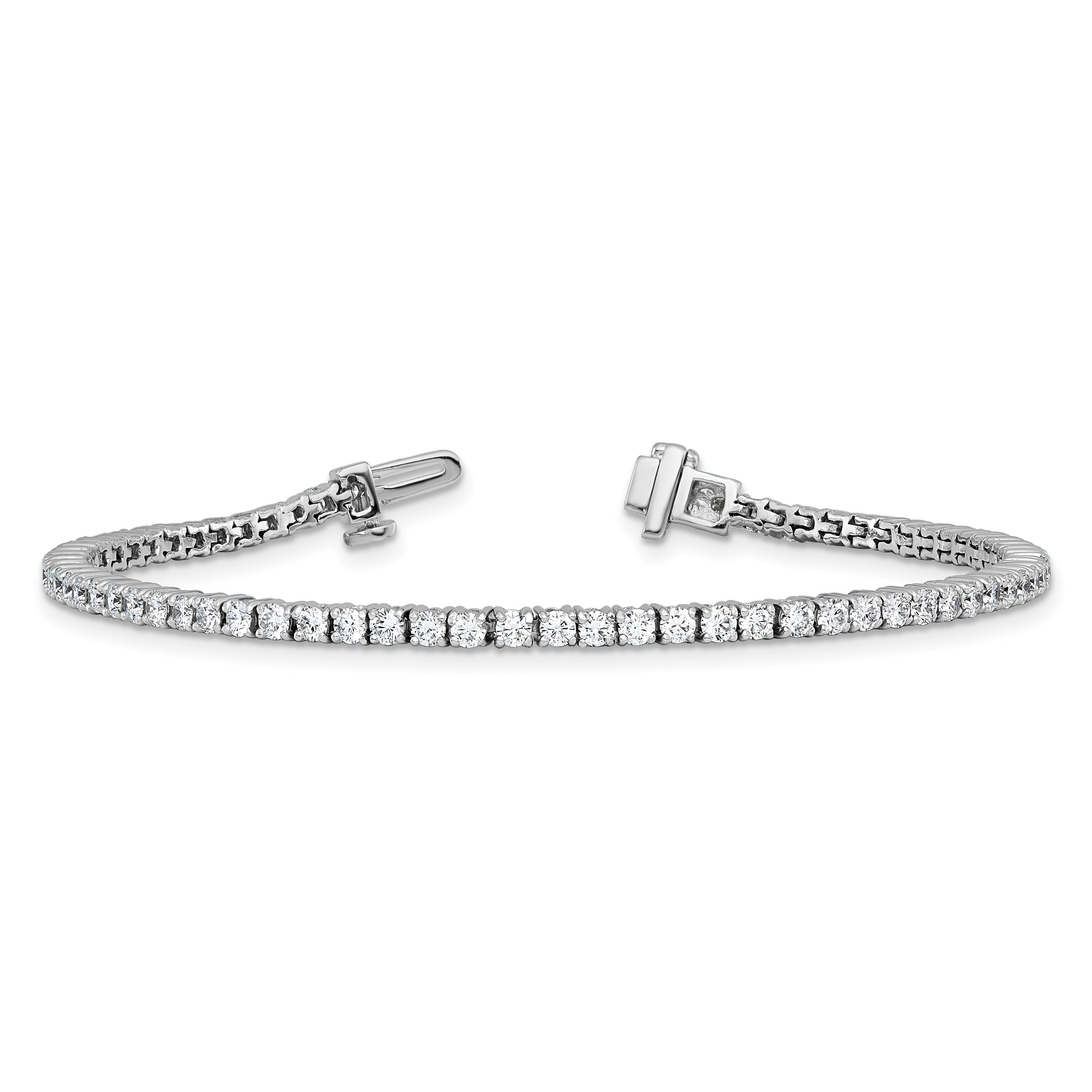 14k White Gold  2 carat Lab Grown Diamond VS/SI+ G+ Complete Tennis Bracelet - Sophia Jewelers