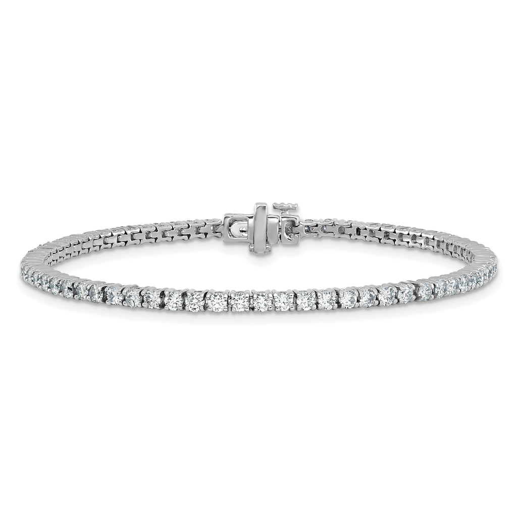 14k White Gold  2 3/4 carat Lab Grown Diamond VS+ F+ Complete Tennis Bracelet - Sophia Jewelers